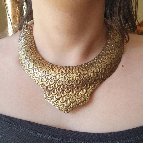 *RARE* Vintage Brass Collar Statement Necklace - Picture 6 of 8